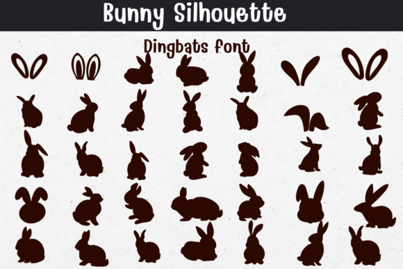 Bunny Silhouette Font for Business
