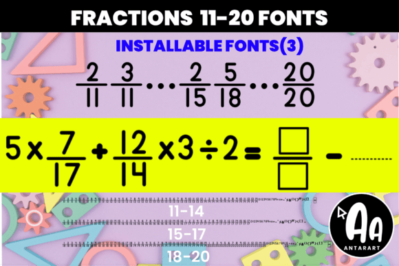 Fractions 11-20: A Unique Font for Creative Marketing