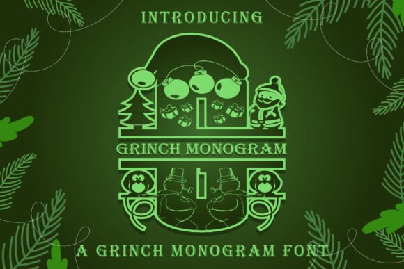 Grinch Monogram Font for Web Design