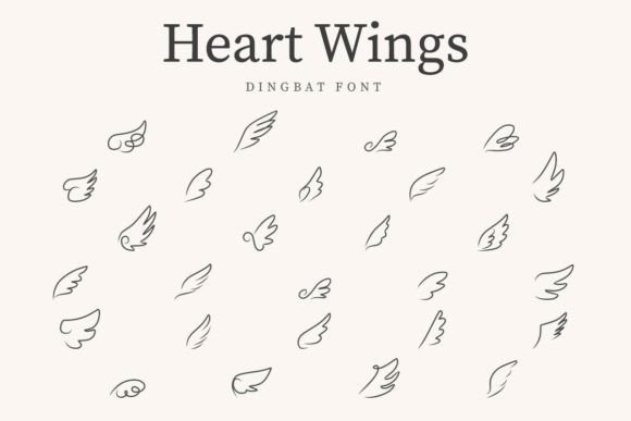 Heart Wings Font for Elegant Design
