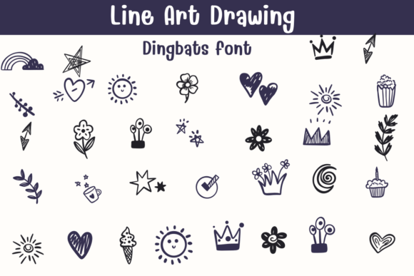 Line Art Drawing Font