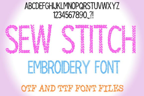 Sew Stitch Embroidery Font