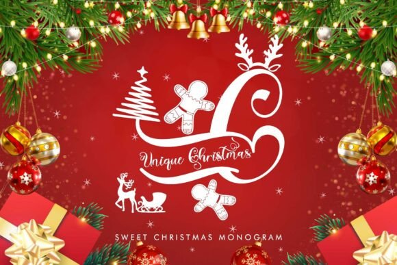 Unique Christmas Monogram Font